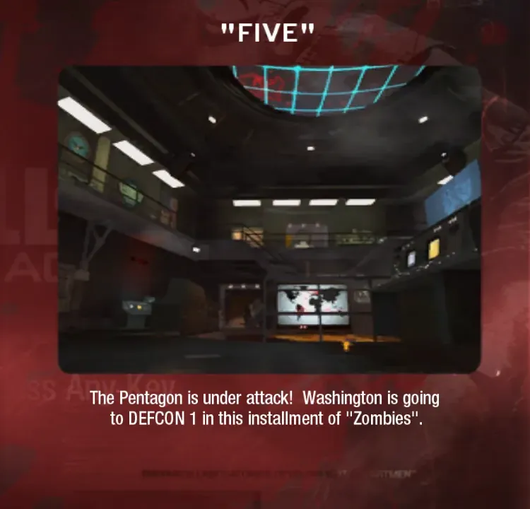 “Five” original Black Ops map selection artwork