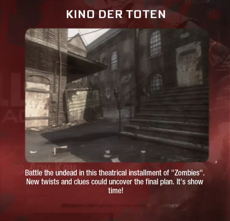 Kino der Toten original Black Ops map selection artwork
