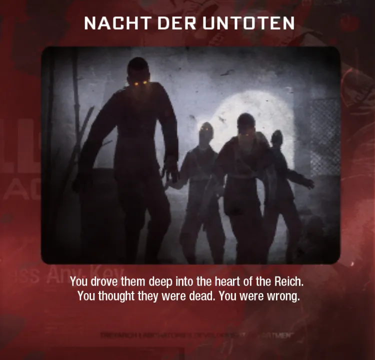 Nacht der Untoten original Black Ops map selection artwork